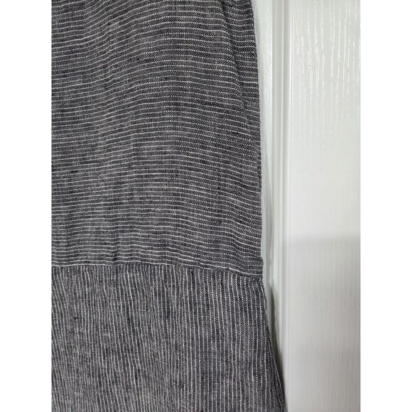 Garnet Hill 100% Linen Striped Coastal Lagenlook Dropwaist Shift Dress, Size 10 - Picture 6 of 13